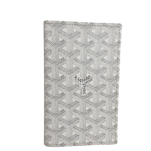 Goyard Grenelle Passhülle Goyardine Canvas Weiß Kalbsleder