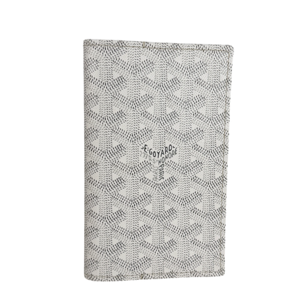 Goyard Grenelle Passhülle Goyardine Canvas Weiß Kalbsleder