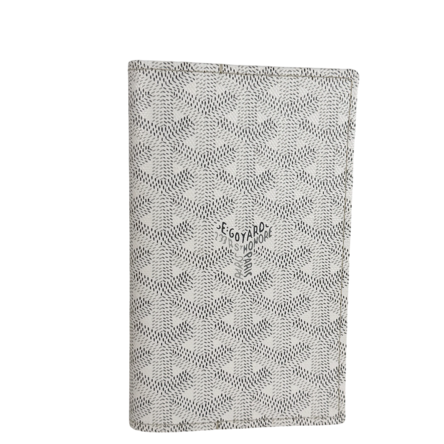 Goyard Grenelle Passhülle Goyardine Canvas Weiß Kalbsleder