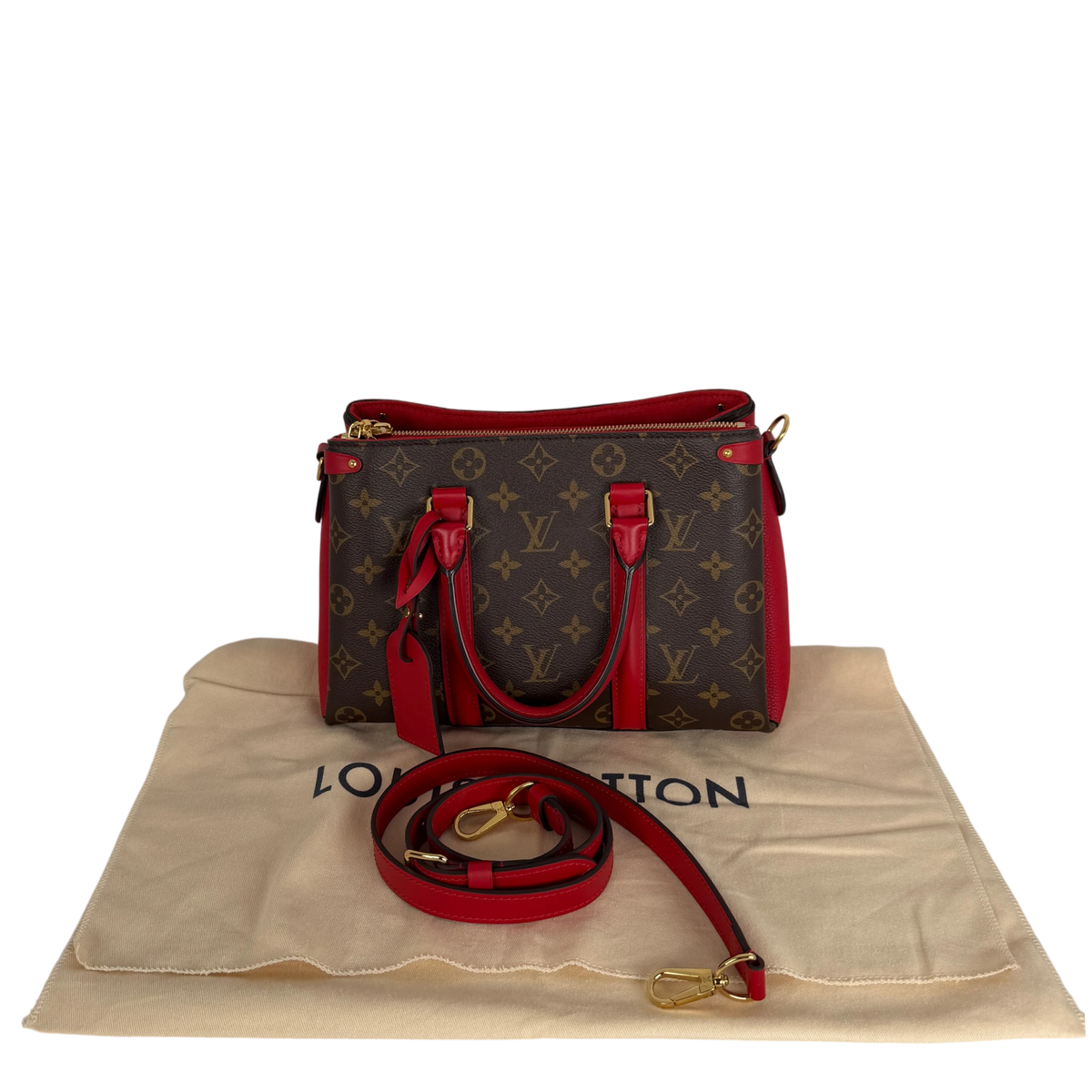 Louis Vuitton Soufflot BB Monogram Canvas Coquelicot Rot Gold