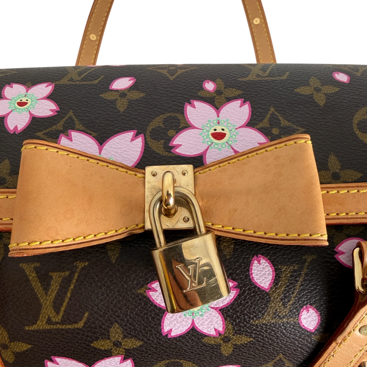 Louis Vuitton Papillon Cherry Blossom Monogram Murakami Braun Rosa – Ansicht 10