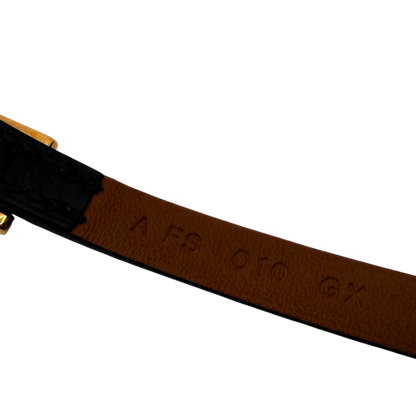 Hermès Behapi Double Tour Wendearmband Noir Gold Kalbsleder – Ansicht 5