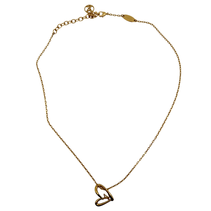 Louis Vuitton Fall in Love Halskette Herz Anhänger Gold M00465
