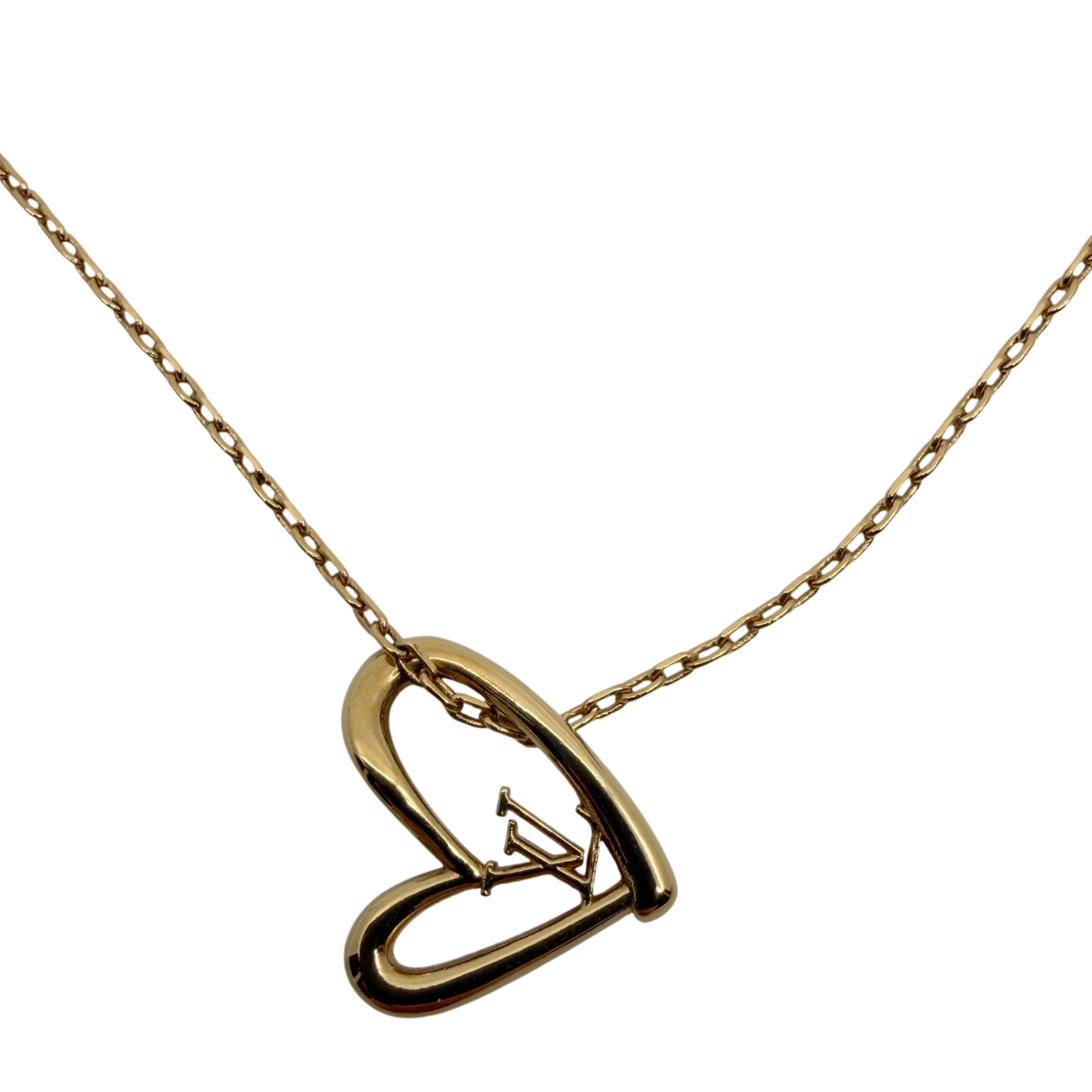Louis Vuitton Fall in Love Necklace Heart Pendant Gold M00465