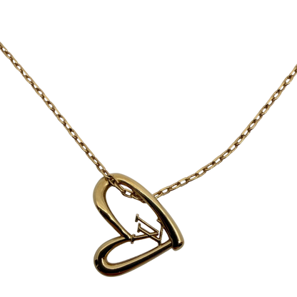 Louis Vuitton Fall in Love Necklace Heart Pendant Gold M00465