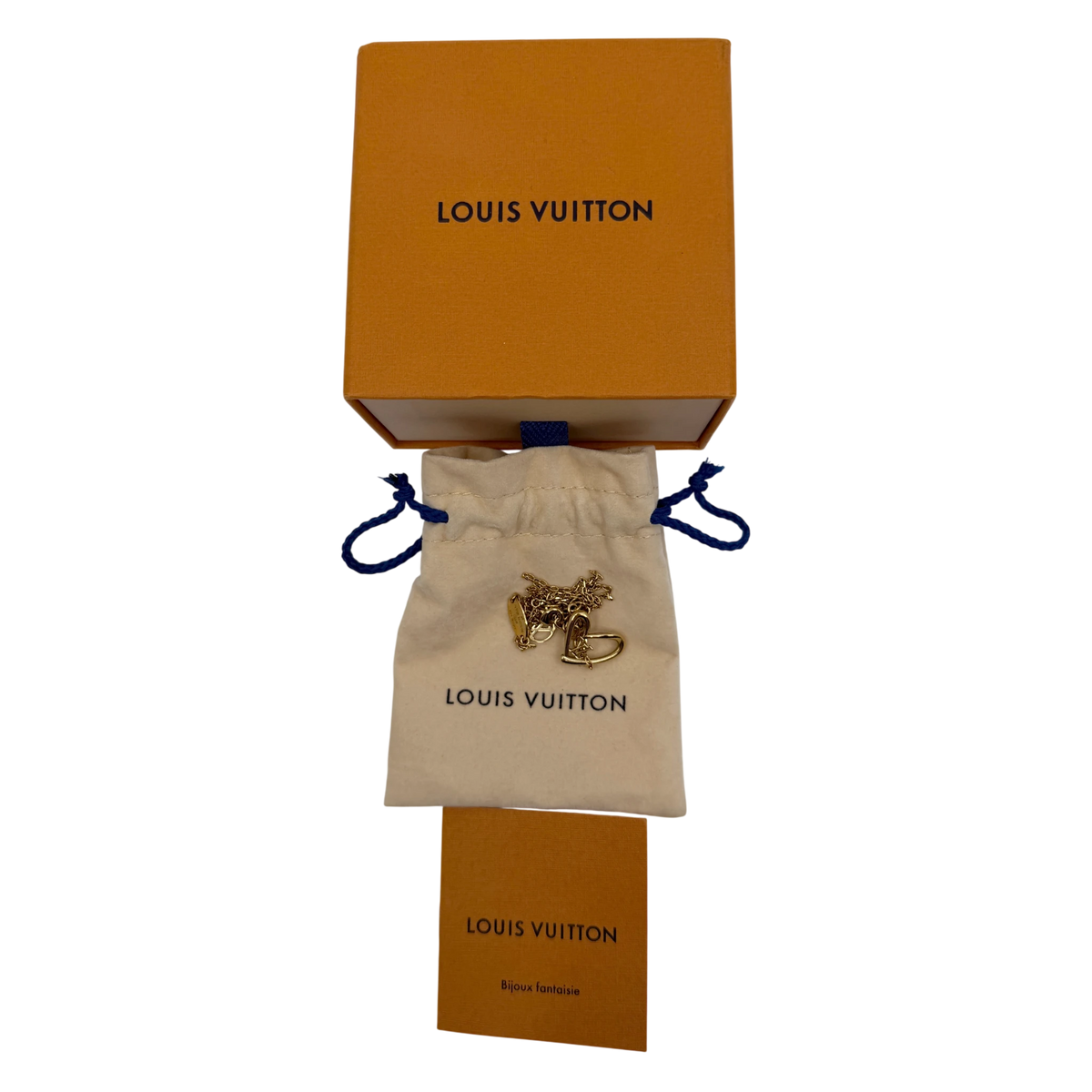 Louis Vuitton Fall in Love Necklace Heart Pendant Gold M00465