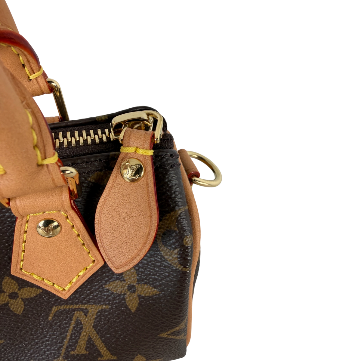 Louis Vuitton Nano Speedy Monogram Canvas Brown Gold with Strap
