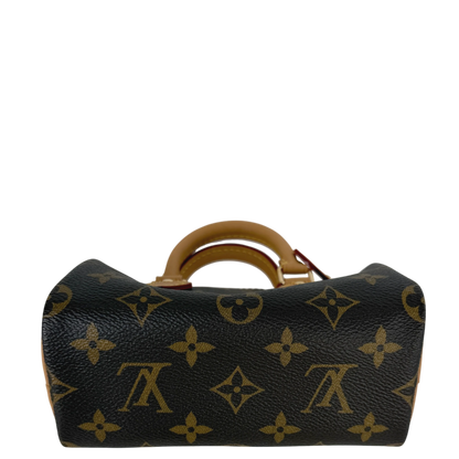 Louis Vuitton Nano Speedy Monogram Canvas Brown Gold with Strap