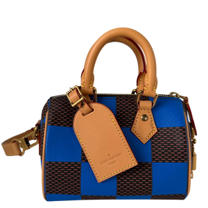 Louis Vuitton Speedy Bandoulière 18 Damier Pop Blau Braun Gold