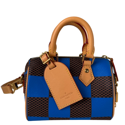 Louis Vuitton Speedy Bandoulière 18 Damier Pop Blau Braun Gold