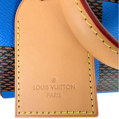 Louis Vuitton Speedy Bandoulière 18 Damier Pop Blau Braun Gold