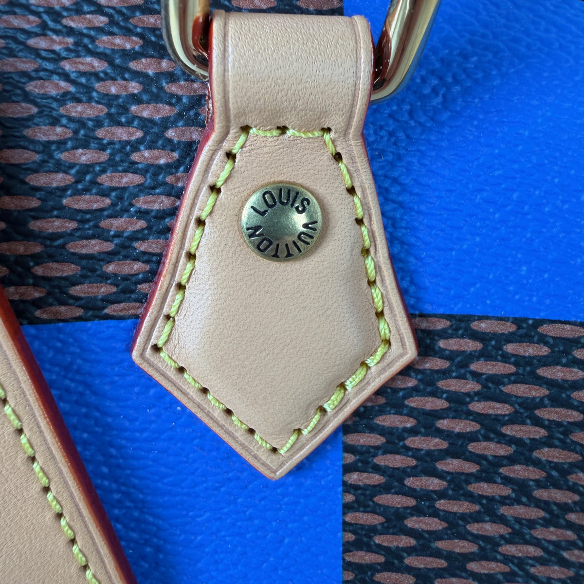Louis Vuitton Speedy Bandoulière 18 Damier Pop Blau Braun Gold