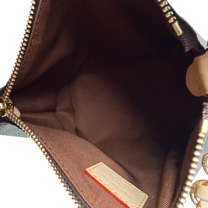Louis Vuitton Multipass Mini Monogram Canvas Crossbody Brown Gold