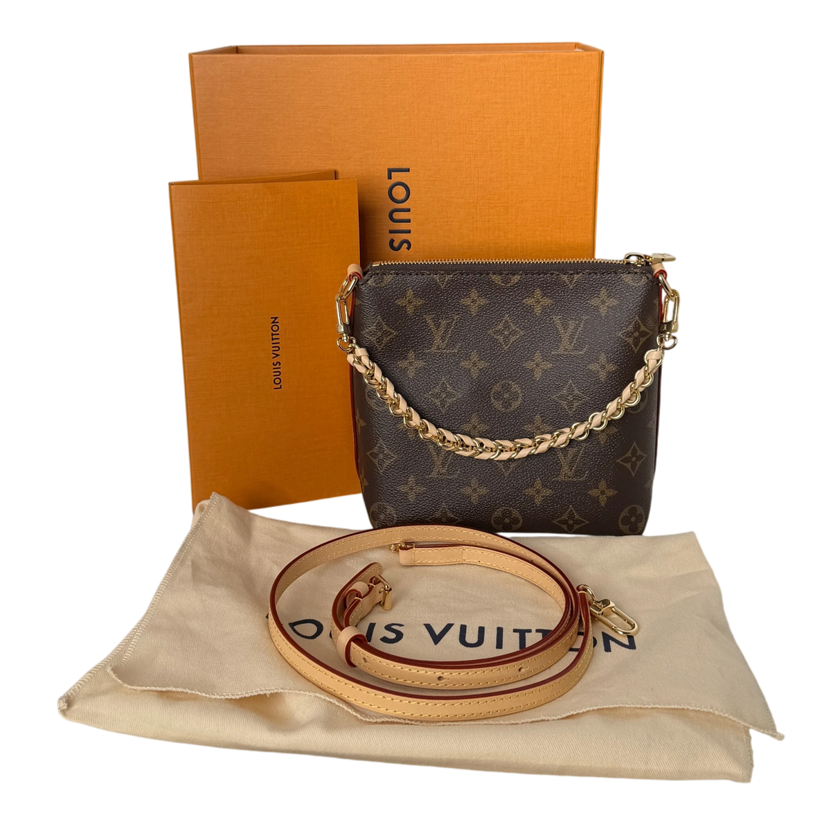 Louis Vuitton Multipass Mini Monogram Canvas Crossbody Brown Gold