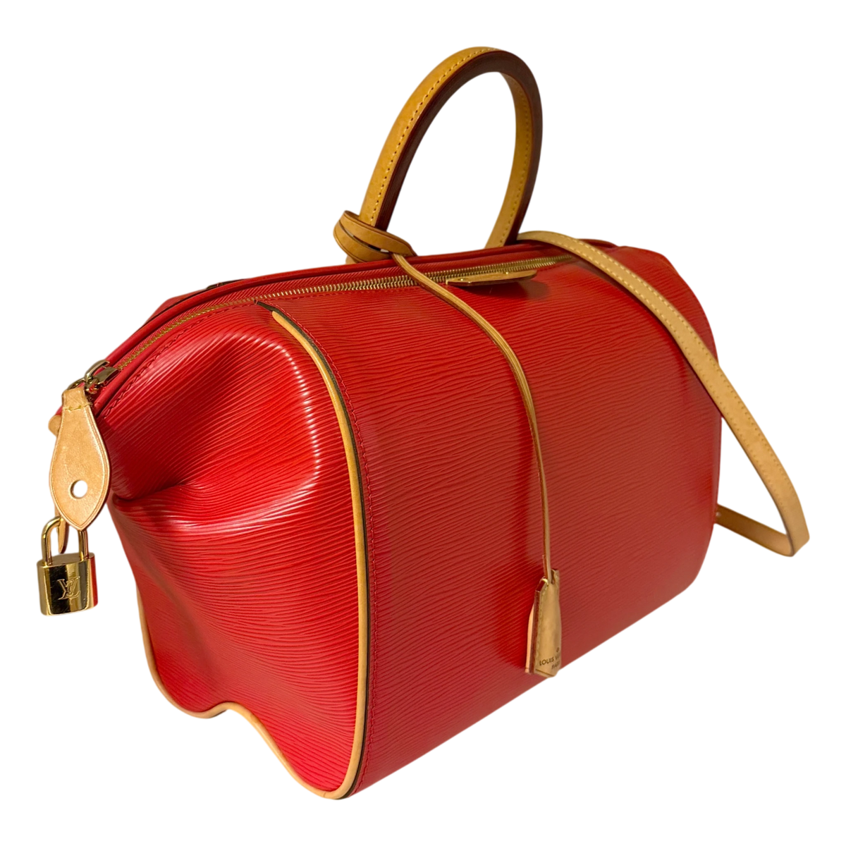 Louis Vuitton Doc PM Epi Leder Rot Gold mit Schulterriemen – Ansicht 2