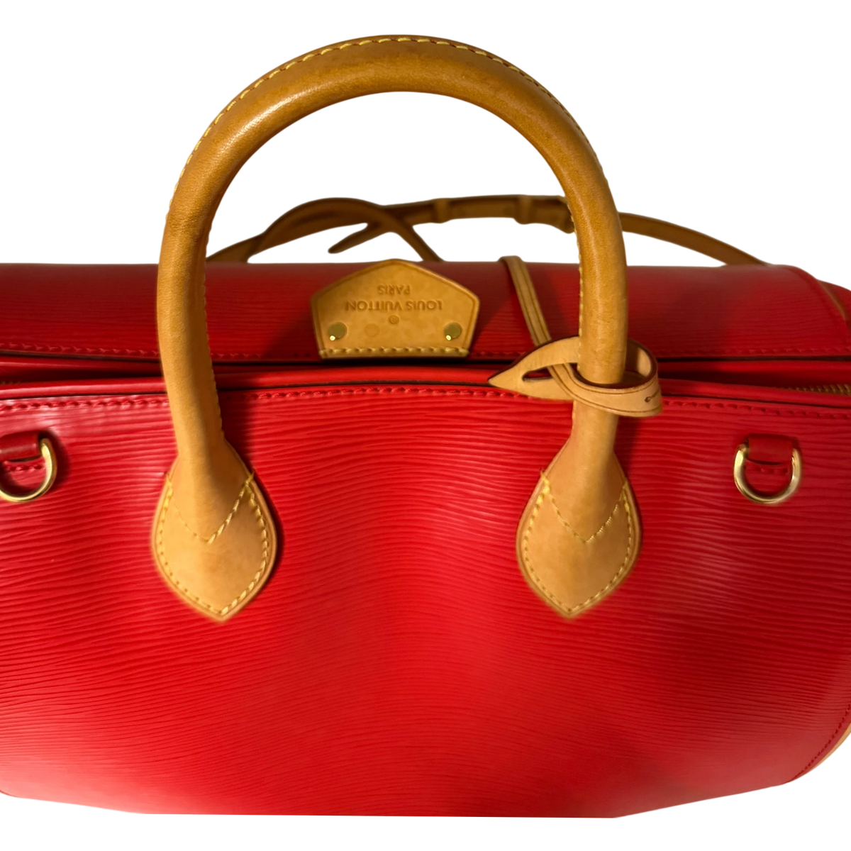 Louis Vuitton Doc PM Epi Leder Rot Gold mit Schulterriemen – Ansicht 9