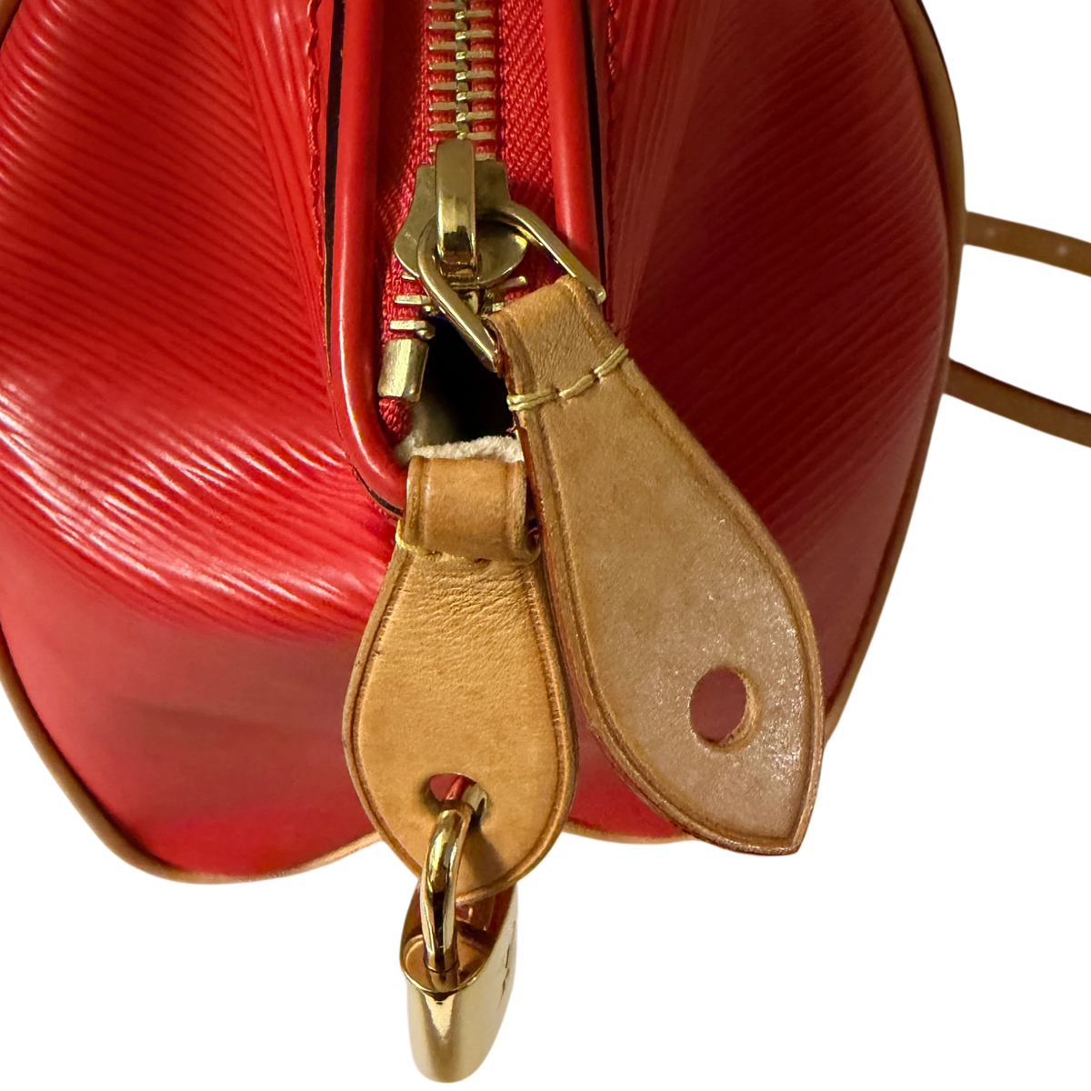 Louis Vuitton Doc PM Epi Leder Rot Gold mit Schulterriemen – Ansicht 10