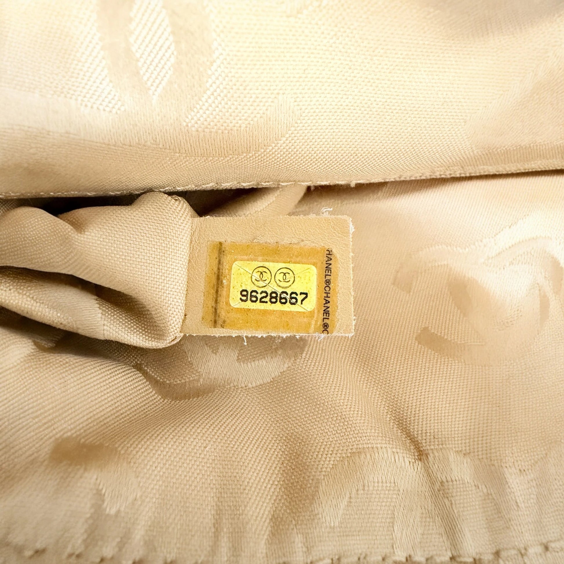 Chanel Vintage CC Stitch Schultertasche Kaviarleder beige braun / sehr gut Chanel