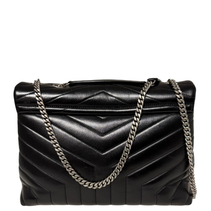Saint Laurent LouLou Medium Leder schwarz silberne Hardware / sehr gut Saint Laurent