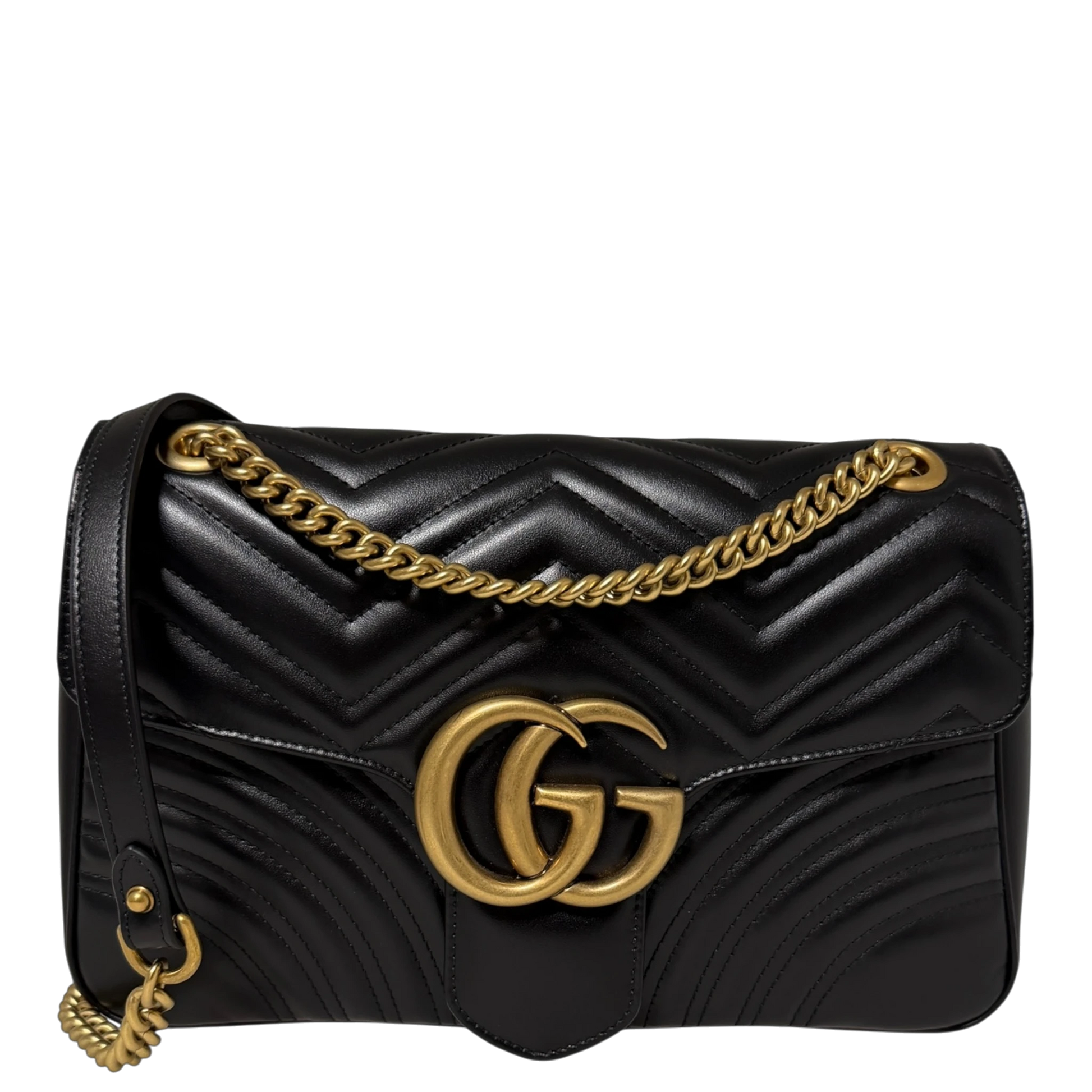 Gucci GG Marmont Medium Leder schwarz aktuelle Version  / neuwertig Gucci