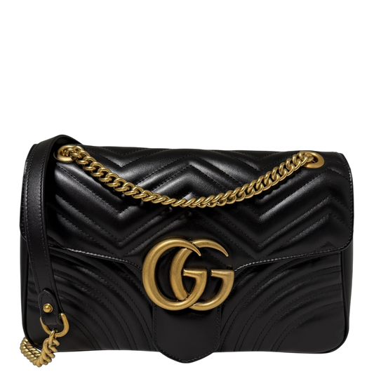 Gucci GG Marmont Medium Leder schwarz aktuelle Version  / neuwertig Gucci