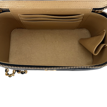 Chanel Vanity with Chain Pearl Crush Lambskin Black Gold