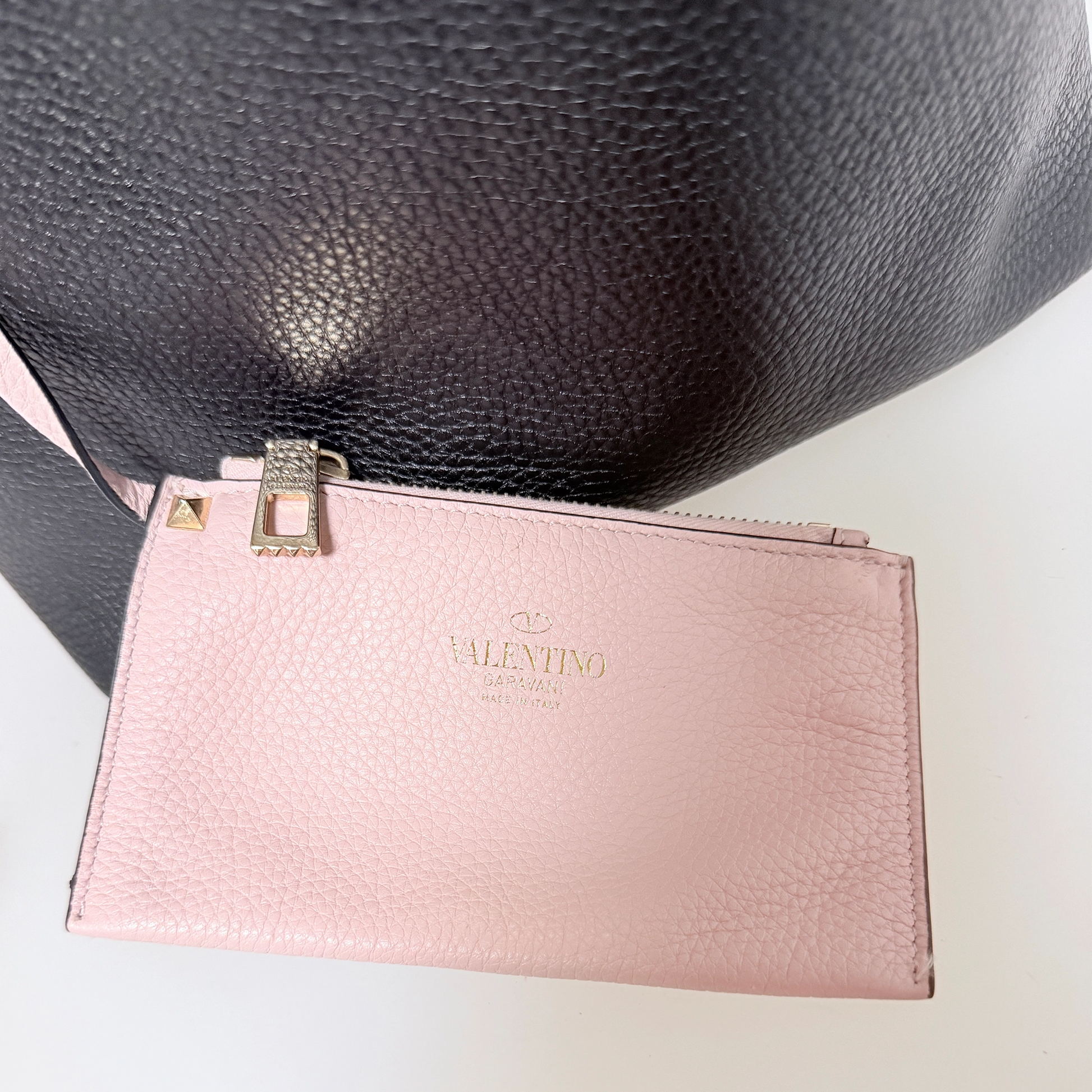 Valentino Garavani Rockstud mit Pochette Handtasche Schwarz / sehr gut Valentino