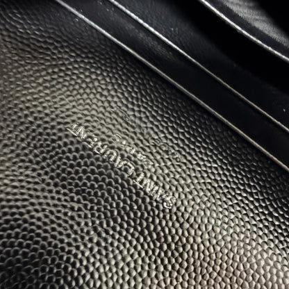 Saint Laurent Cassandre Geldbörse small Leder silberne Hardware / sehr gut Saint Laurent