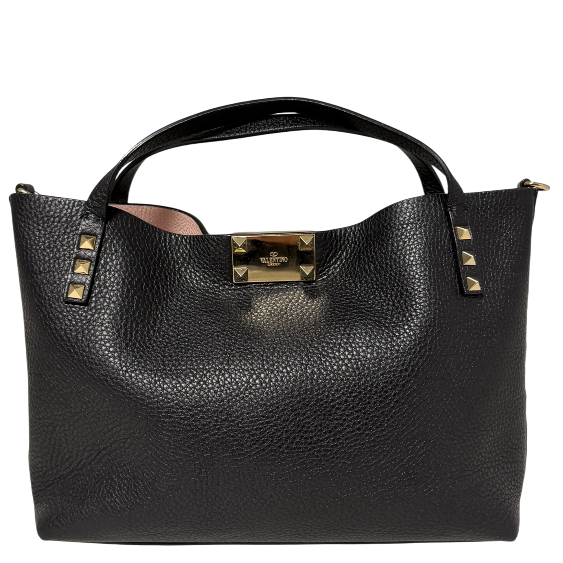 Valentino Garavani Rockstud mit Pochette Handtasche Schwarz / sehr gut Valentino