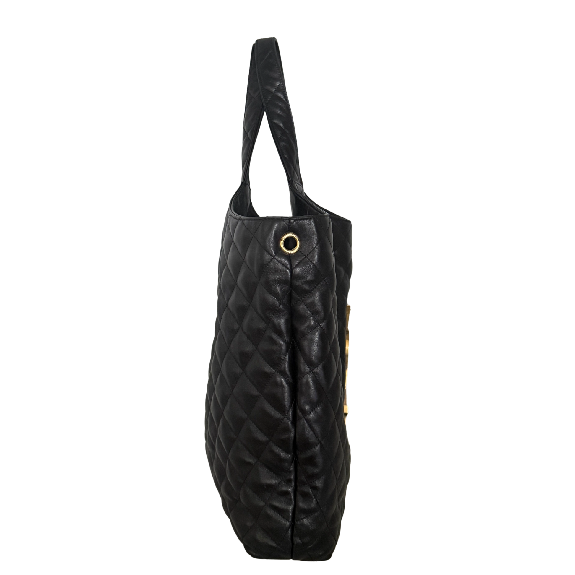 Saint Laurent ICARE Maxi-Shopper aus gestepptem Lammleder Schwarz / sehr gut Saint Laurent
