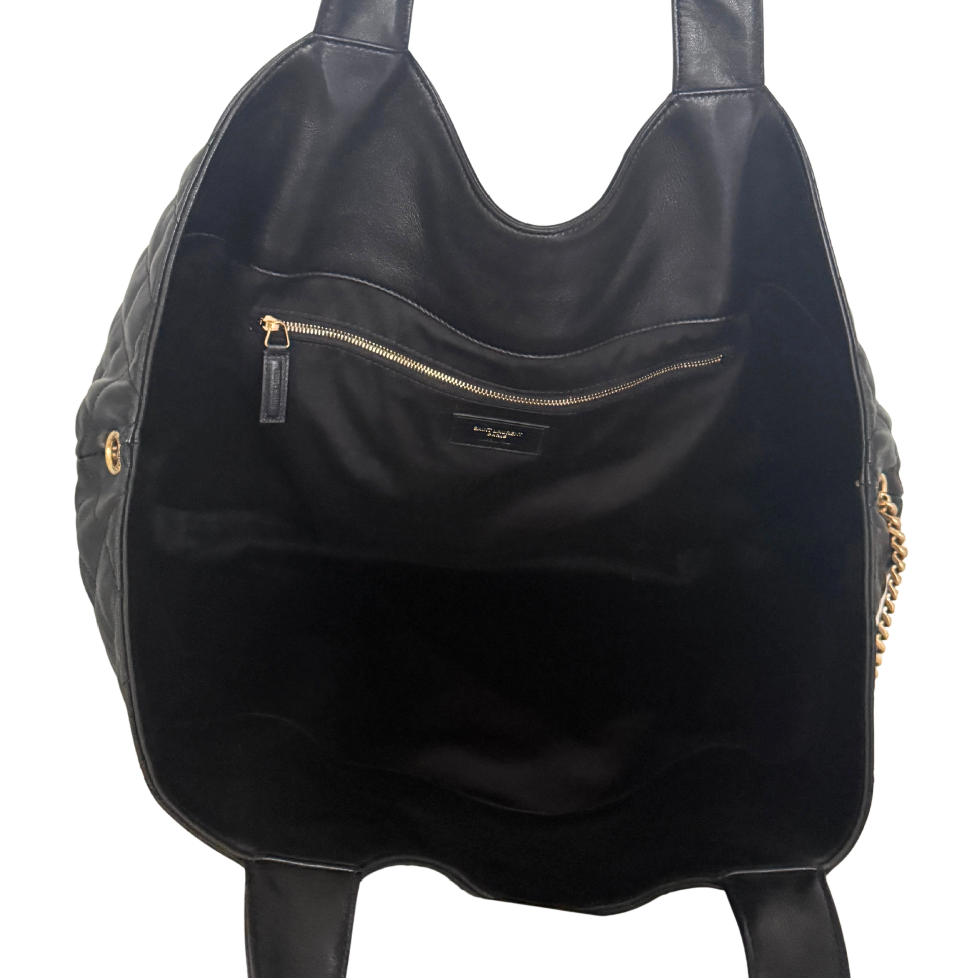 Saint Laurent ICARE Maxi-Shopper aus gestepptem Lammleder Schwarz / sehr gut Saint Laurent