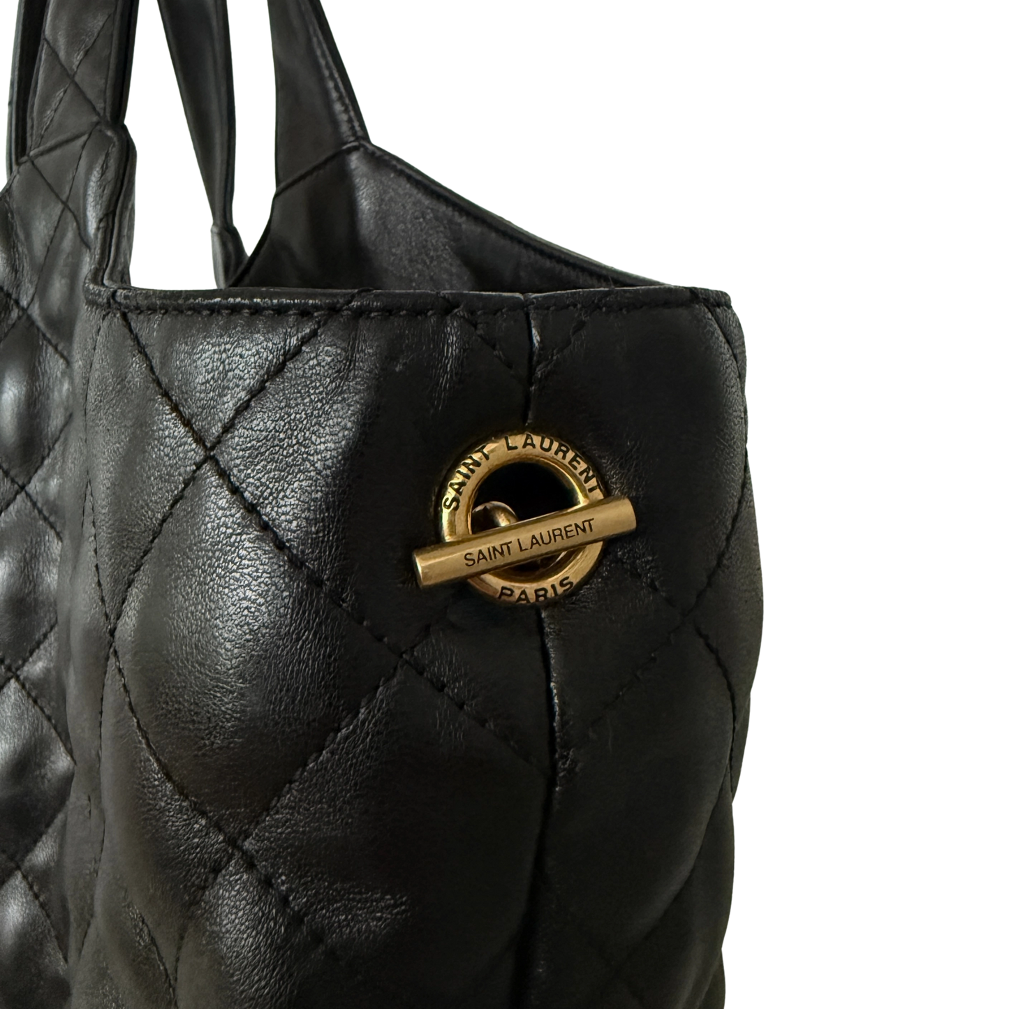 Saint Laurent ICARE Maxi-Shopper aus gestepptem Lammleder Schwarz / sehr gut Saint Laurent