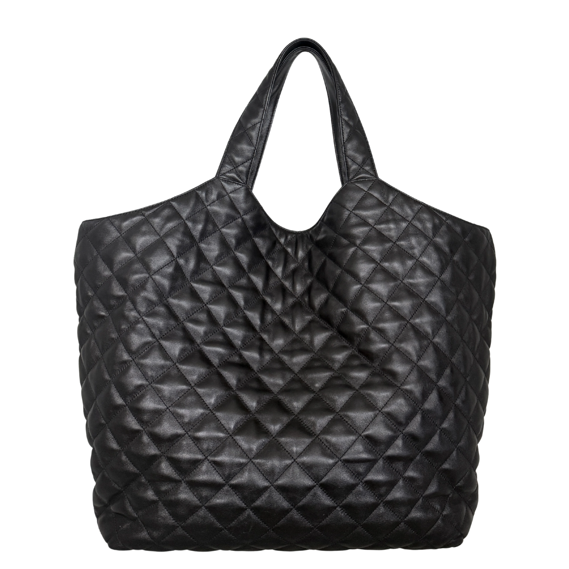 Saint Laurent ICARE Maxi-Shopper aus gestepptem Lammleder Schwarz / sehr gut Saint Laurent