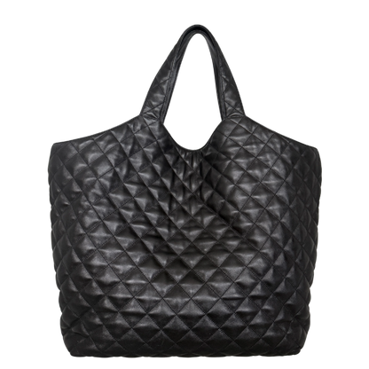 Saint Laurent ICARE Maxi-Shopper aus gestepptem Lammleder Schwarz / sehr gut Saint Laurent