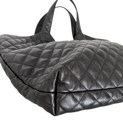 Saint Laurent ICARE Maxi-Shopper aus gestepptem Lammleder Schwarz / sehr gut Saint Laurent