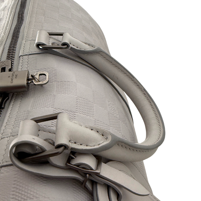 Louis Vuitton Infiniti Keepall 45 Bandouliere Reisetasche Hellgrau / sehr gut