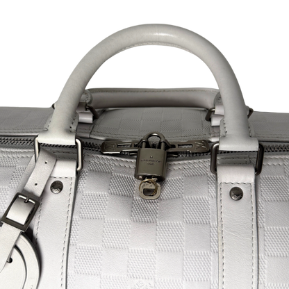 Louis Vuitton Infiniti Keepall 45 Bandouliere Reisetasche Hellgrau / sehr gut