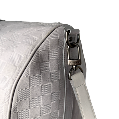 Louis Vuitton Infiniti Keepall 45 Bandouliere Reisetasche Hellgrau / sehr gut