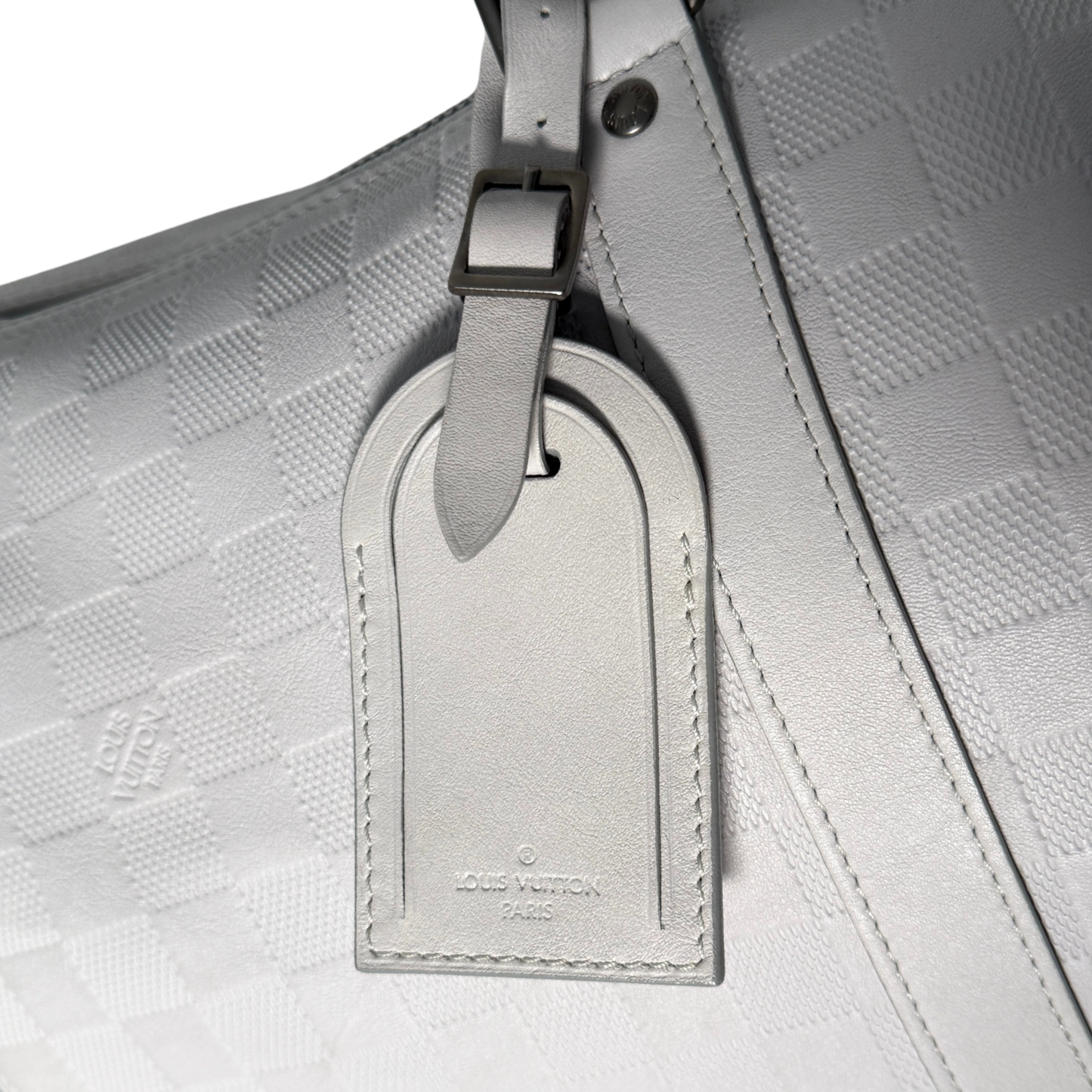 Louis Vuitton Infiniti Keepall 45 Bandouliere Reisetasche Hellgrau / sehr gut