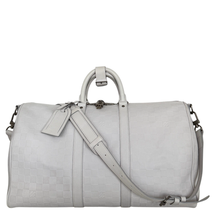 Louis Vuitton Infiniti Keepall 45 Bandouliere Reisetasche Hellgrau / sehr gut
