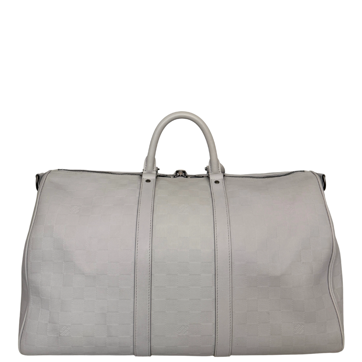 Louis Vuitton Infiniti Keepall 45 Bandouliere Reisetasche Hellgrau / sehr gut