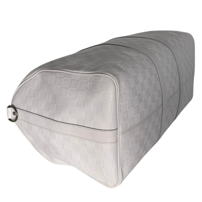 Louis Vuitton Infiniti Keepall 45 Bandouliere Reisetasche Hellgrau / sehr gut