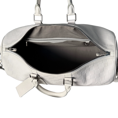 Louis Vuitton Infiniti Keepall 45 Bandouliere Reisetasche Hellgrau / sehr gut