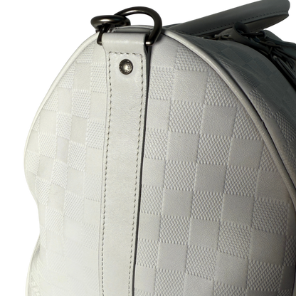 Louis Vuitton Infiniti Keepall 45 Bandouliere Reisetasche Hellgrau / sehr gut