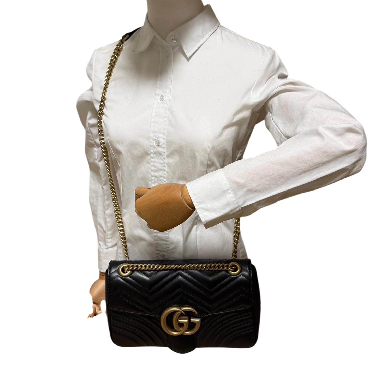 Gucci GG Marmont Medium Leder schwarz aktuelle Version  / neuwertig Gucci