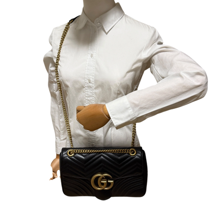 Gucci GG Marmont Medium Leder schwarz aktuelle Version  / neuwertig Gucci