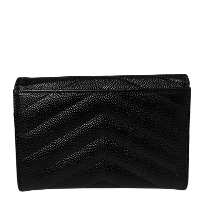 Saint Laurent Cassandre Geldbörse small Leder silberne Hardware / sehr gut Saint Laurent