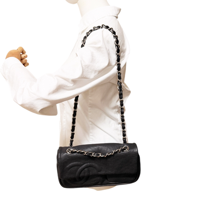 Chanel CC Flap Bag schwarz Leder /neuwertig Chanel