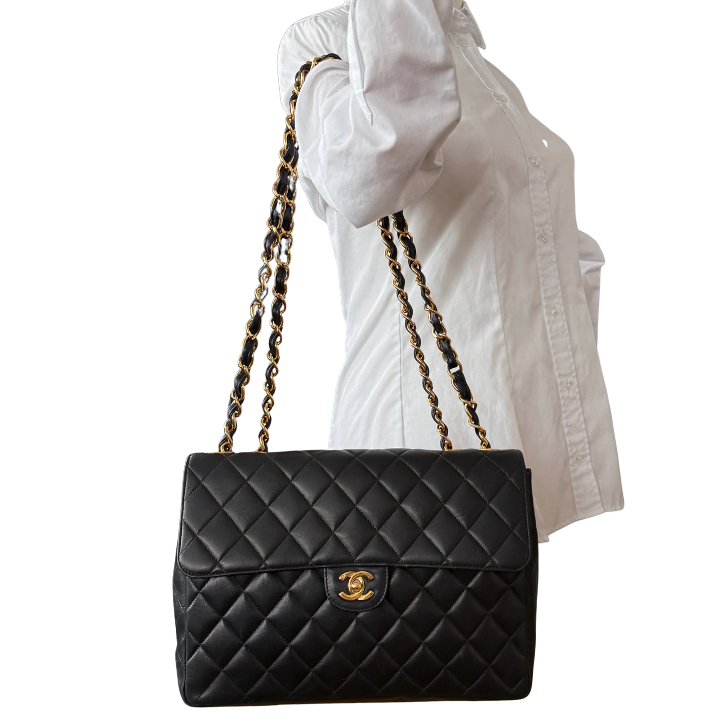 Chanel Timeless Jumbo Single Flap Bag Schwarz / sehr gut