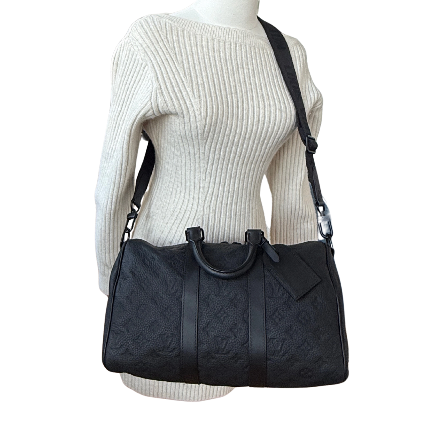 Louis Vuitton Keepall 35 mit Schulterriemen M22765 Schwarz / neuwertig Louis Vuitton